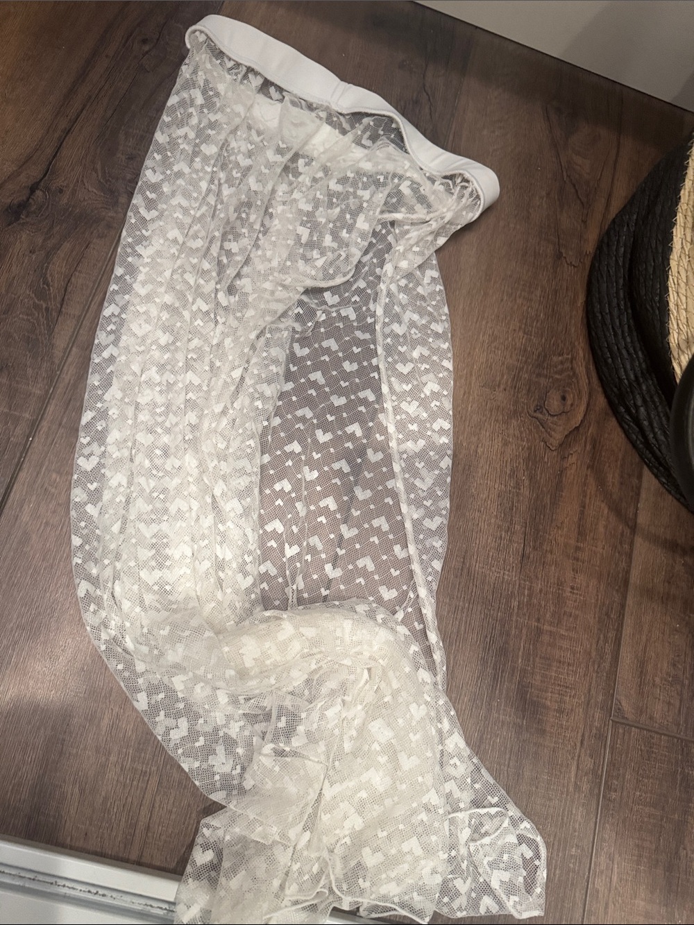 Sheer Lace Maxi Slip Skirt - White